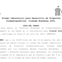 CINELab – Acta de Jurado Proyectos Participantes