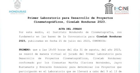 CINELab – Acta de Jurado Proyectos Participantes